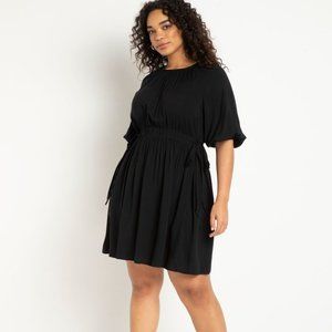 Eloquii Puff Sleeve Cinched Waist Dress